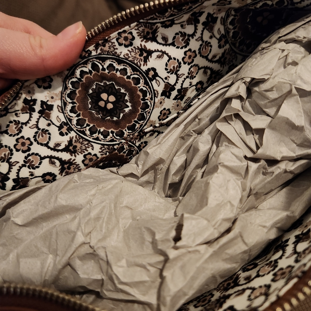 Vera Bradley Brown Leather Gallatin Mocha Purse - Picture 7 of 9